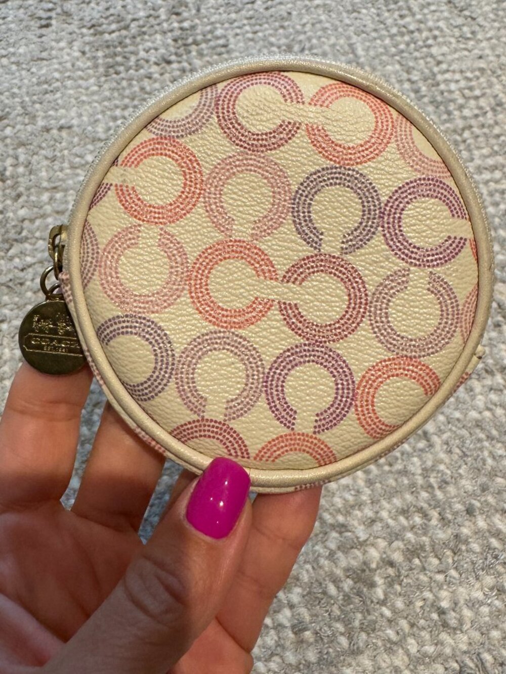Coach Waverly Optic Art Round Coin Purse